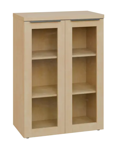 SIN 3 - 8S kancelářská skříň, 2-dveřová/prosklená, 1120x800x400, bříza světlá